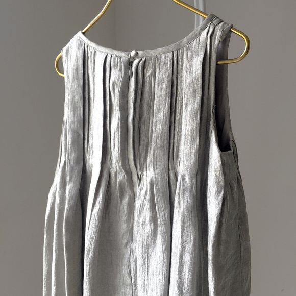 girls tea party tafetta chiffon silver sleeveless dress 6 7 - Picture 3 of 5